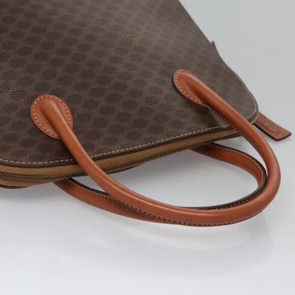 CELINE Macadam Canvas Hand Bag Pvc Leather Brown Gold - Picture 6 of 13